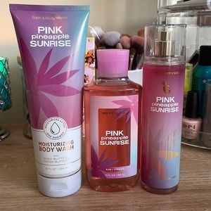 Brand new trio of Pink Pineapple Sunrise from bath and body works